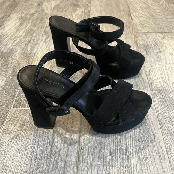 Reformation black Tatiana suede platform heels - Picture 3 of 9